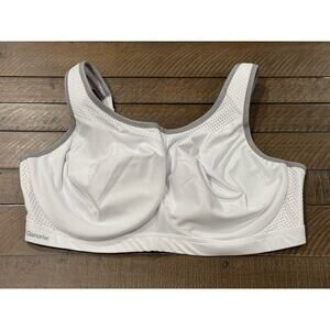 Glamorise White & Gray Elite Performance Sports Bra - Style 9066 - Size 40F